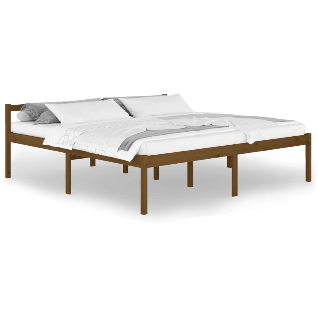 Bedframe Massief Grenenhout Honingbruin 200X200 Cm