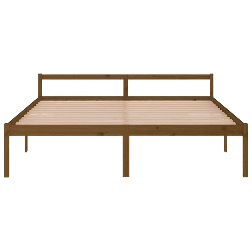 Bedframe Massief Grenenhout Honingbruin 200X200 Cm