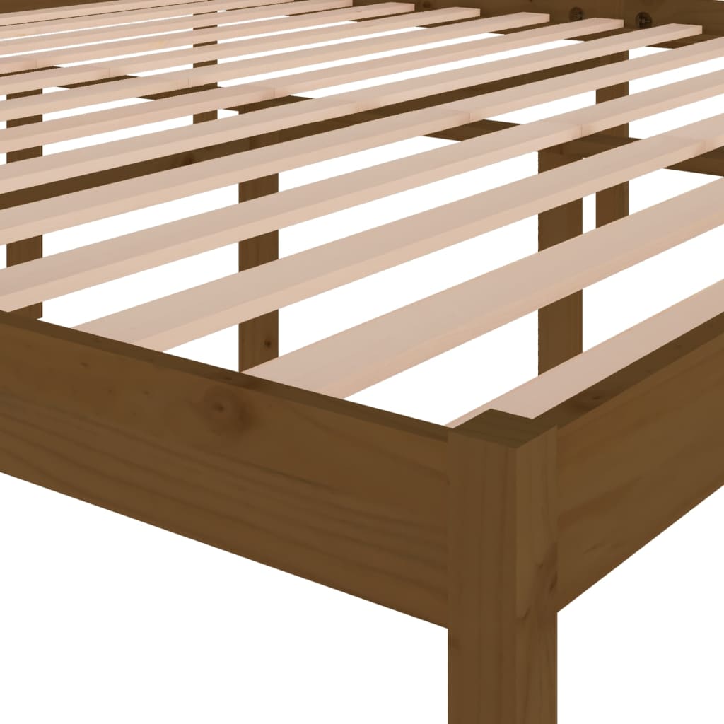 Bedframe Massief Grenenhout Honingbruin 200X200 Cm