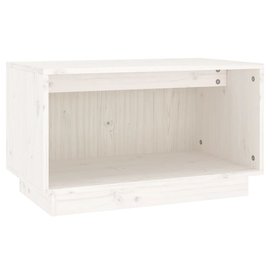 Tv-Meubel 60X35X35 Cm Massief Grenenhout Wit