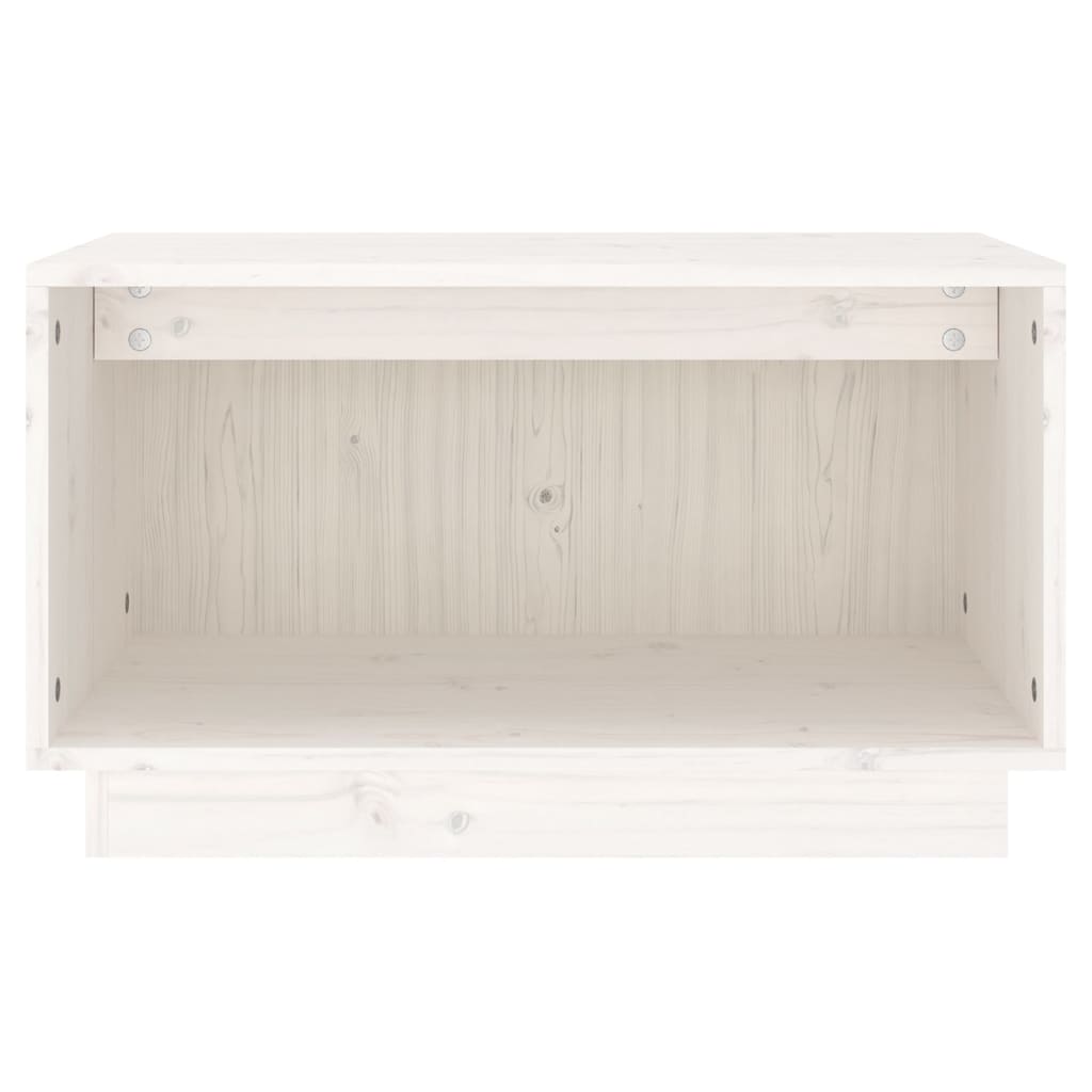 Tv-Meubel 60X35X35 Cm Massief Grenenhout Wit