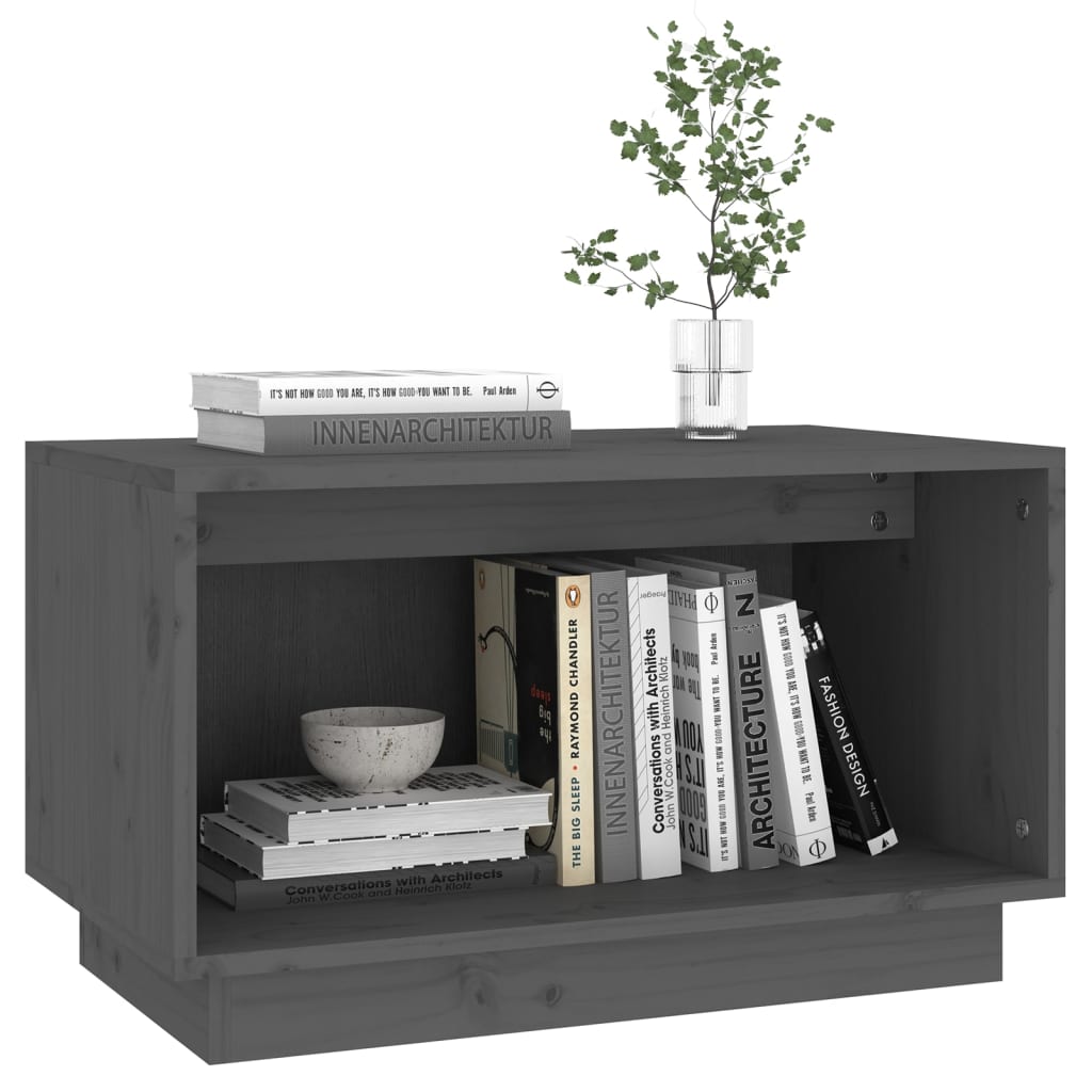 Tv-Meubel 60X35X35 Cm Massief Grenenhout Grijs