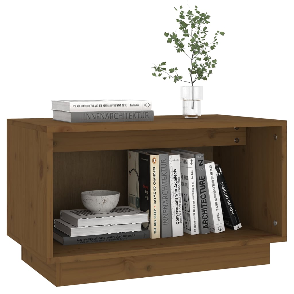 Tv-Meubel 60X35X35 Cm Massief Grenenhout Honingbruin