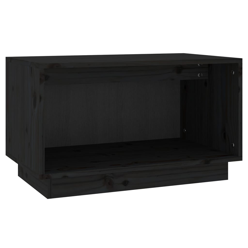 Tv-Meubel 60X35X35 Cm Massief Grenenhout Zwart