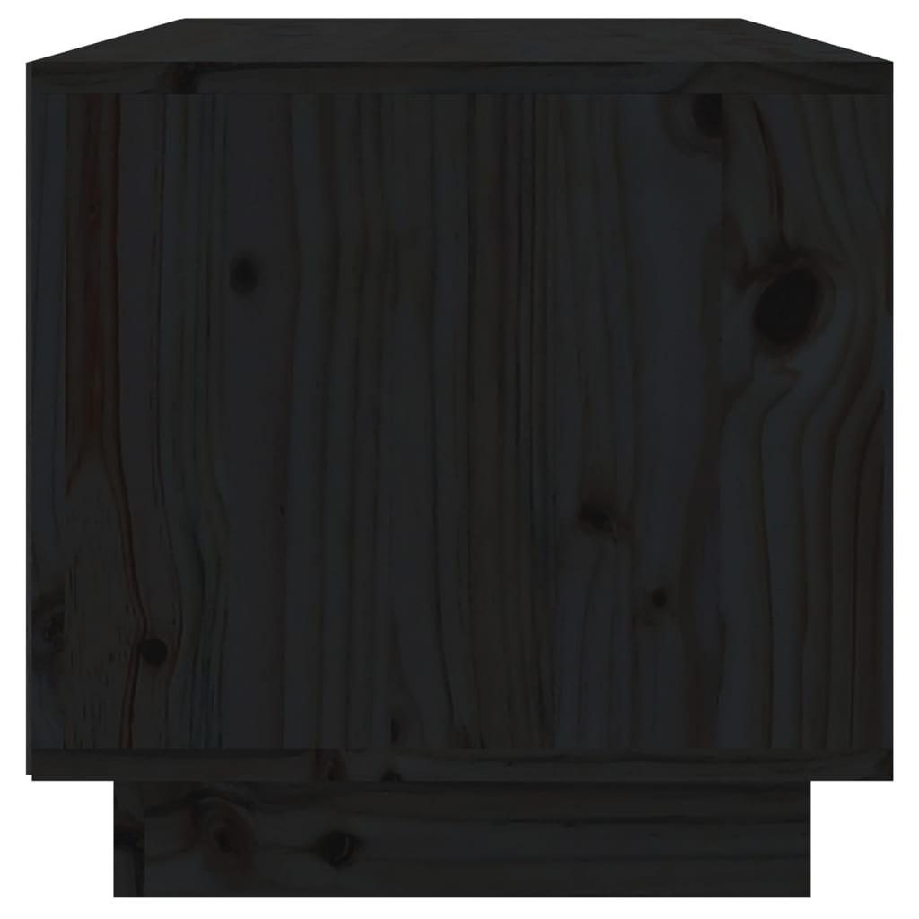 Tv-Meubel 60X35X35 Cm Massief Grenenhout Zwart