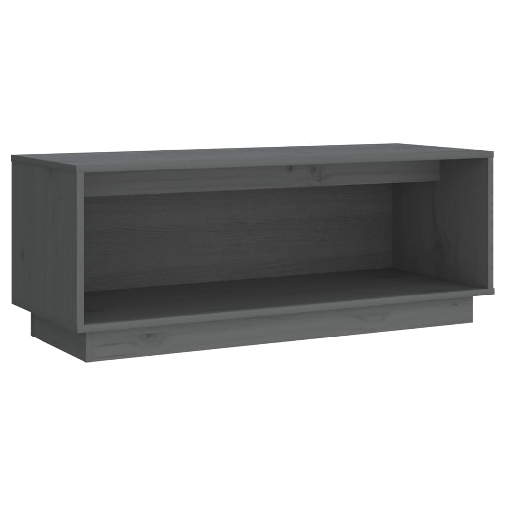 Tv-Meubel 90X35X35 Cm Massief Grenenhout Grijs