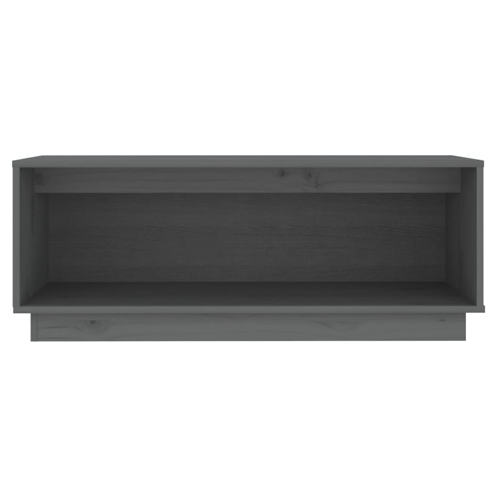 Tv-Meubel 90X35X35 Cm Massief Grenenhout Grijs