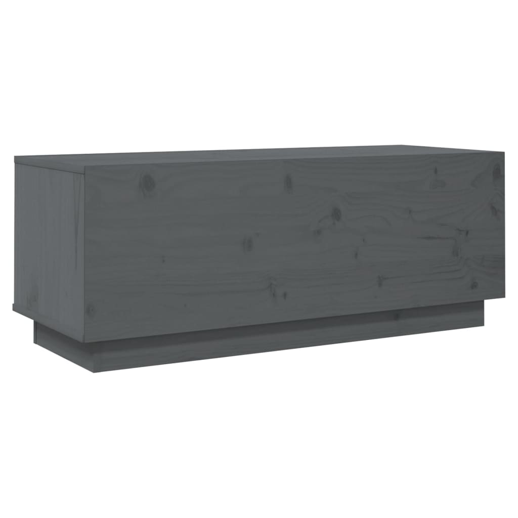 Tv-Meubel 90X35X35 Cm Massief Grenenhout Grijs