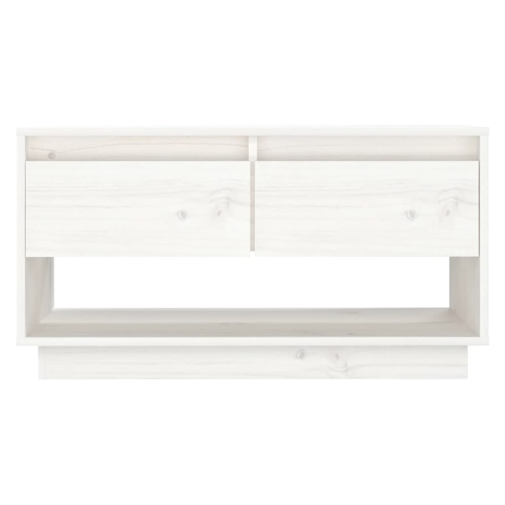 Tv-Meubel 74X34X40 Cm Massief Grenenhout Wit