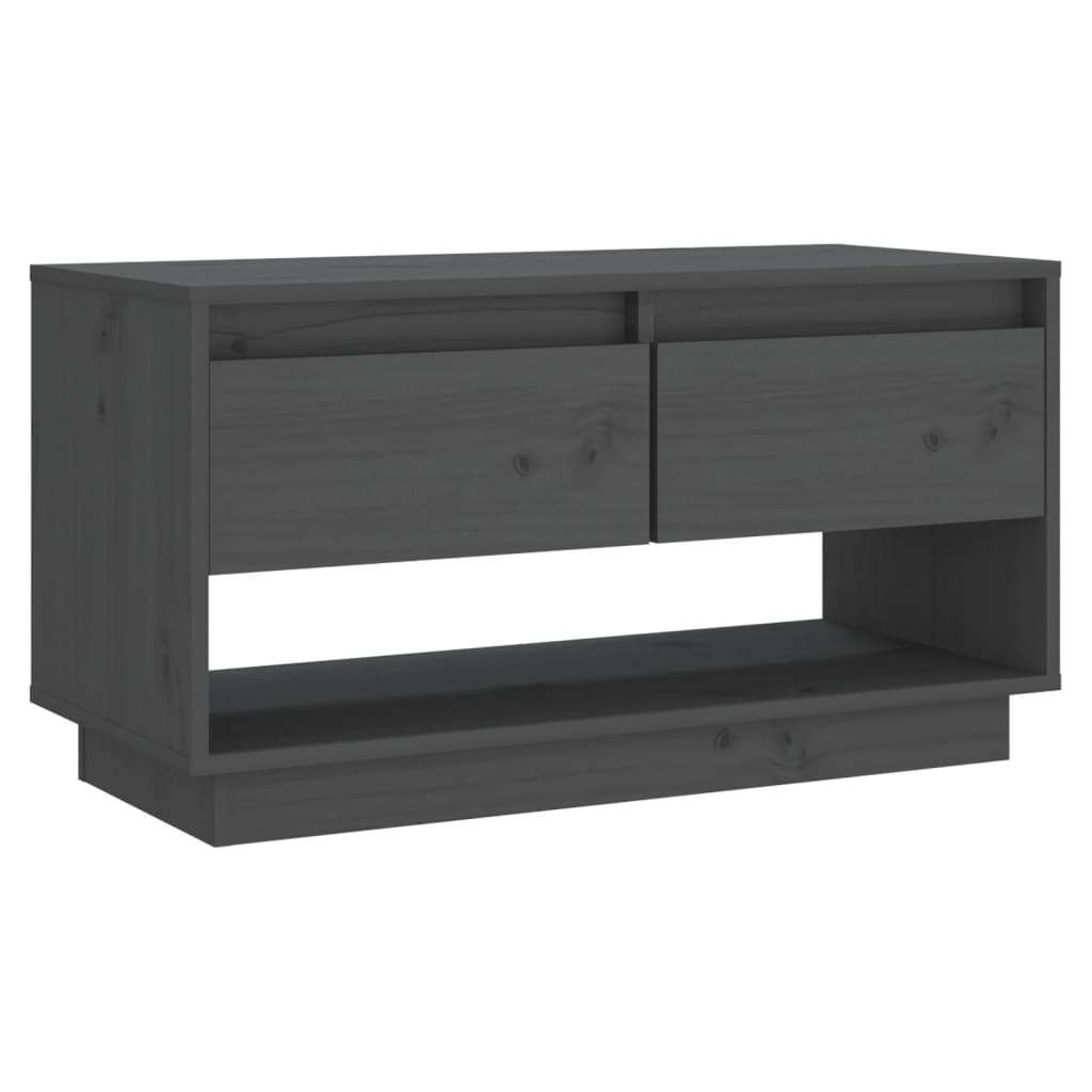 Tv-Meubel 74X34X40 Cm Massief Grenenhout Grijs