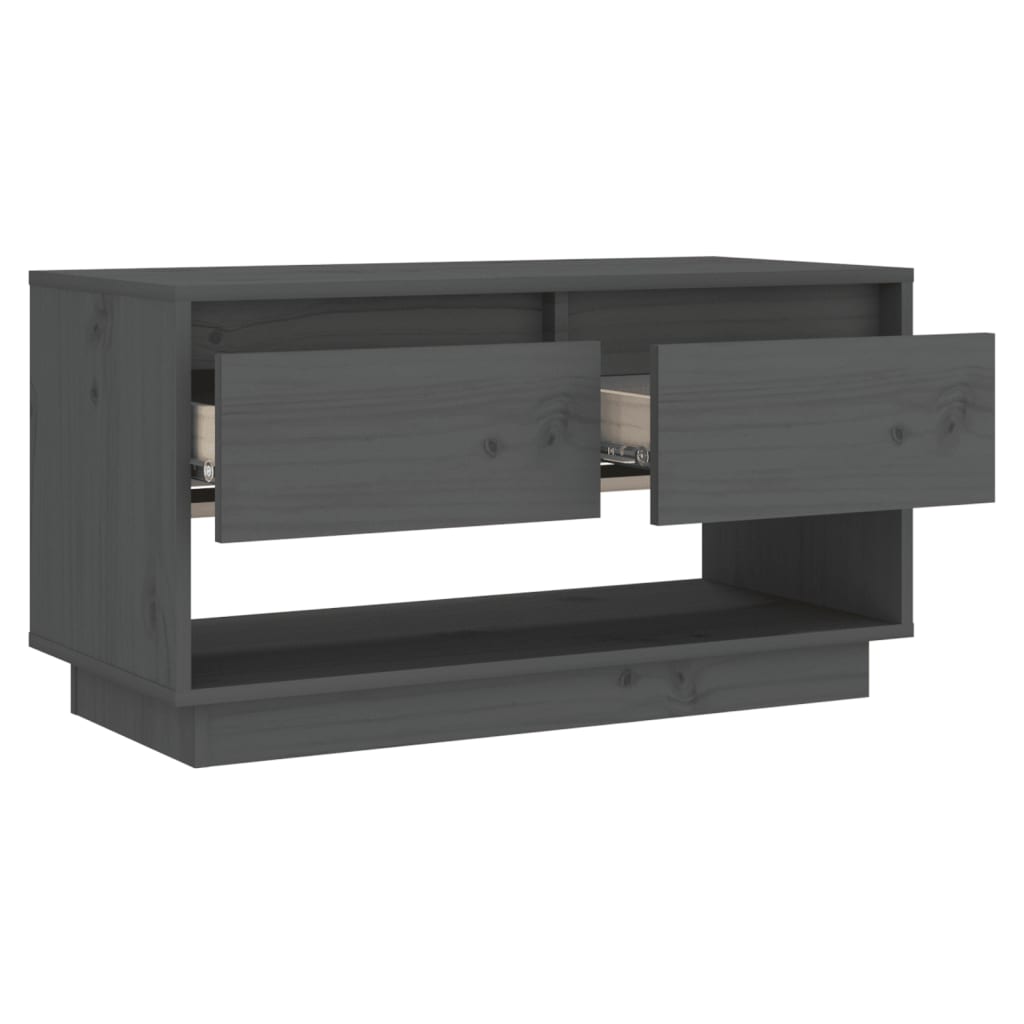 Tv-Meubel 74X34X40 Cm Massief Grenenhout Grijs