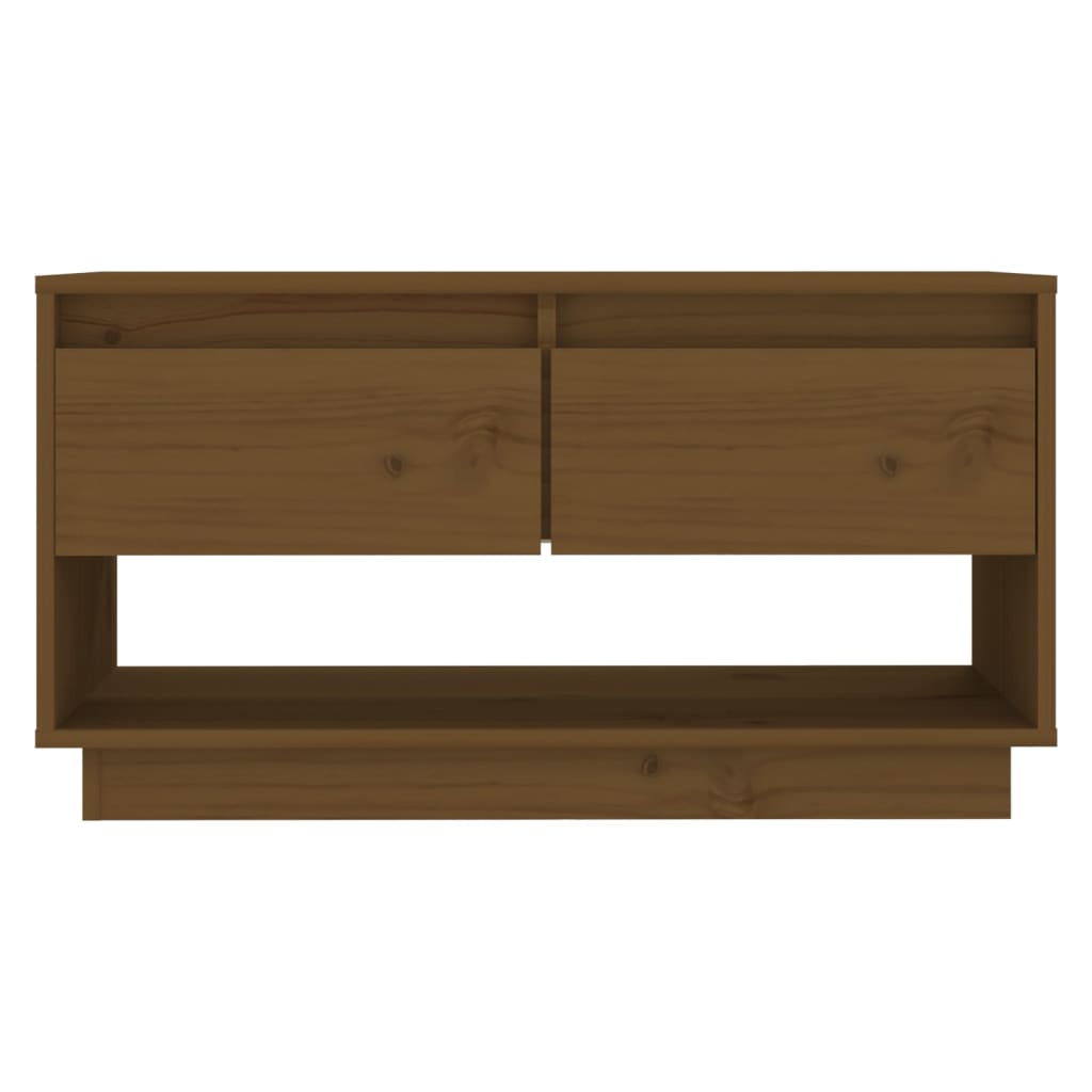 Tv-Meubel 74X34X40 Cm Massief Grenenhout Honingbruin