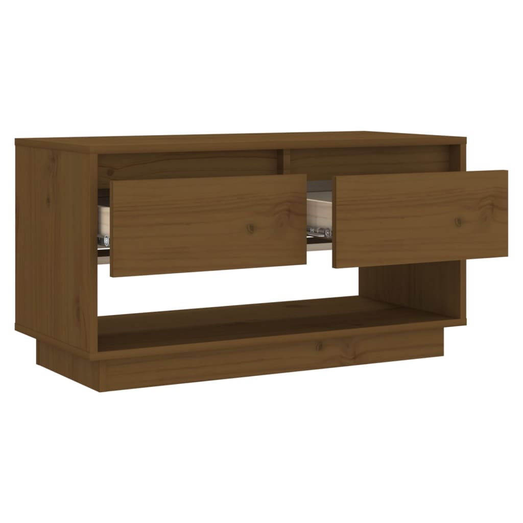 Tv-Meubel 74X34X40 Cm Massief Grenenhout Honingbruin