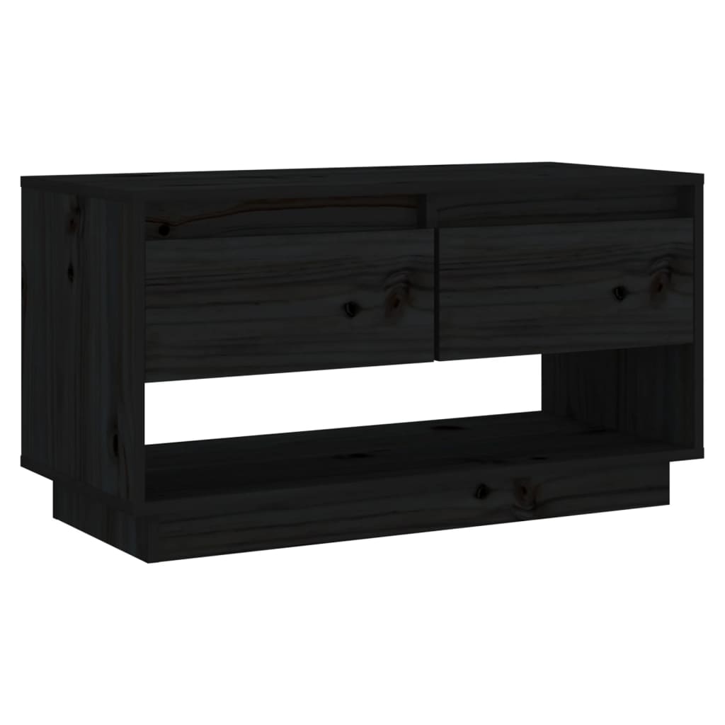 Tv-Meubel 74X34X40 Cm Massief Grenenhout Zwart