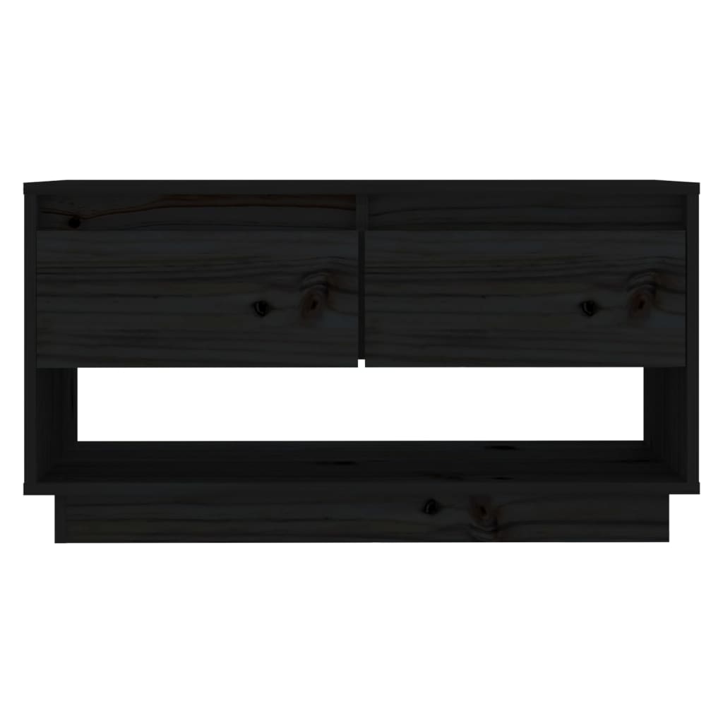 Tv-Meubel 74X34X40 Cm Massief Grenenhout Zwart