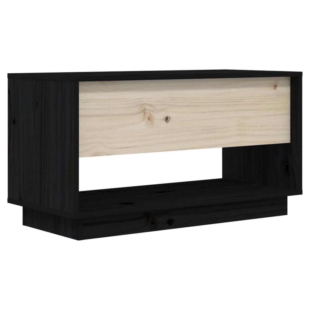 Tv-Meubel 74X34X40 Cm Massief Grenenhout Zwart