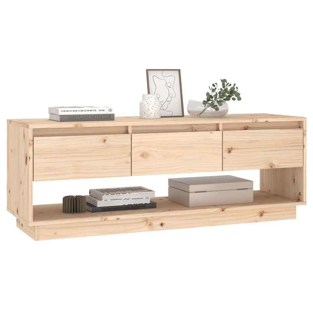 Tv-Meubel 110,5X34X40 Cm Massief Grenenhout