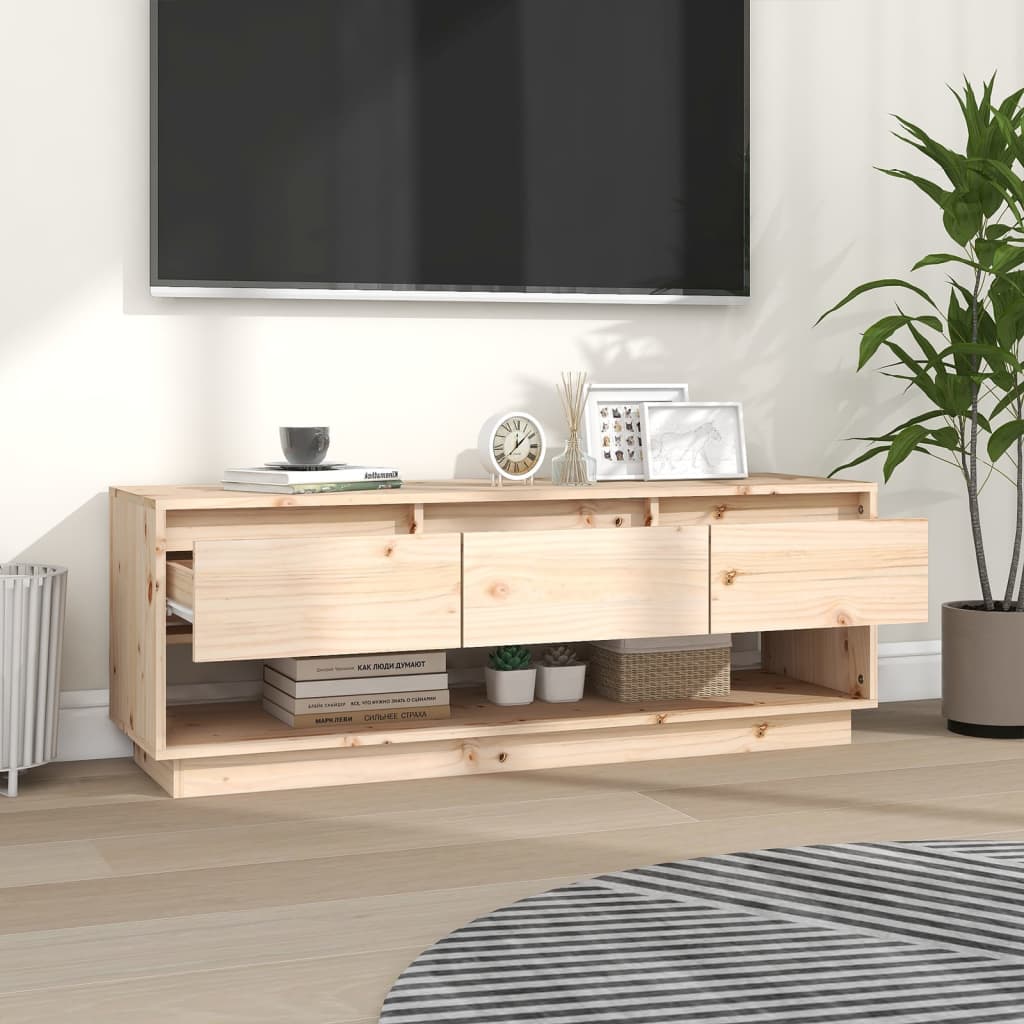 Tv-Meubel 110,5X34X40 Cm Massief Grenenhout