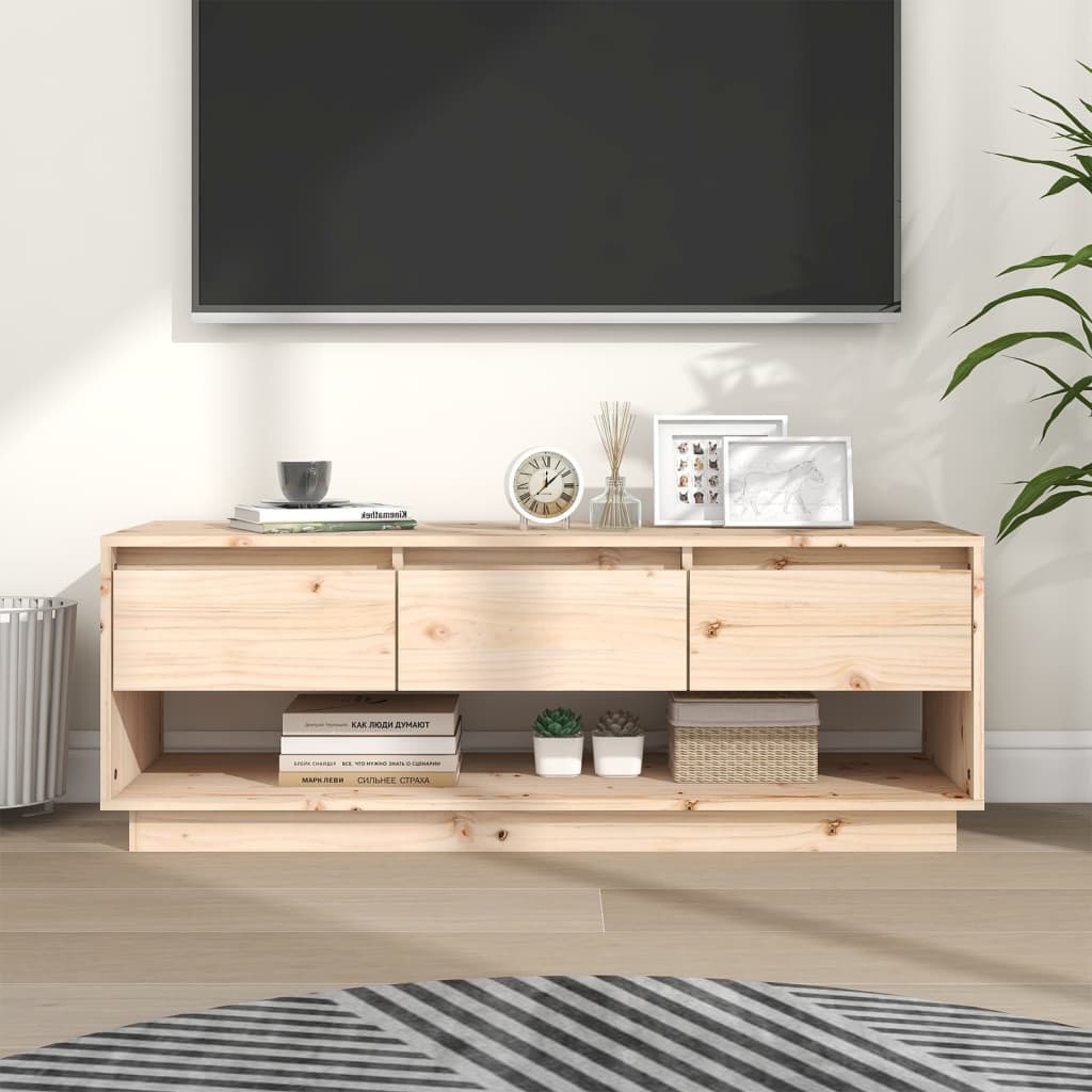 Tv-Meubel 110,5X34X40 Cm Massief Grenenhout