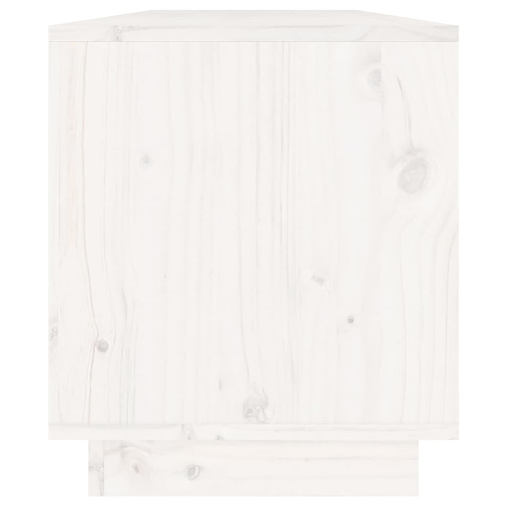 Tv-Meubel 110,5X34X40 Cm Massief Grenenhout Wit