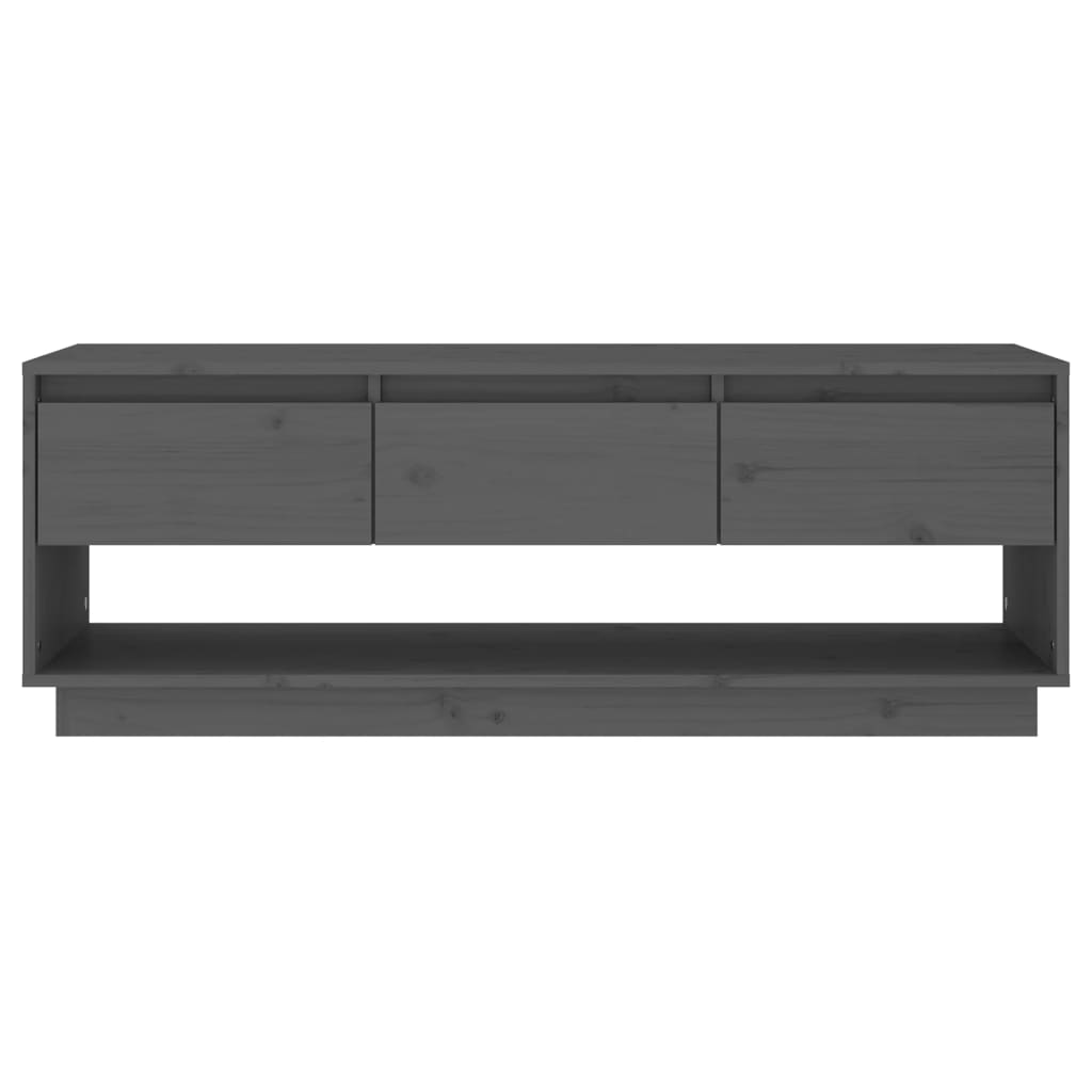 Tv-Meubel 110,5X34X40 Cm Massief Grenenhout Grijs
