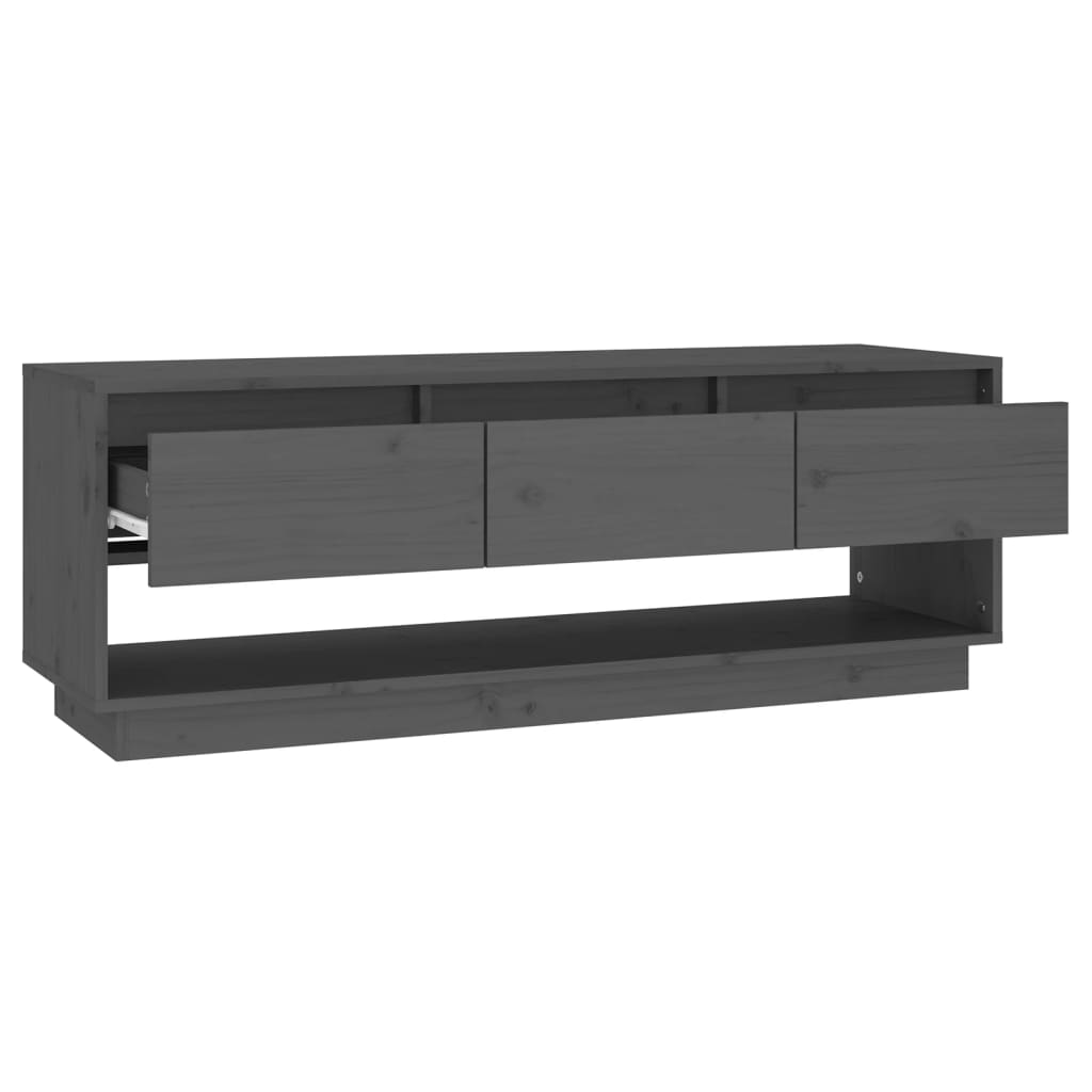 Tv-Meubel 110,5X34X40 Cm Massief Grenenhout Grijs