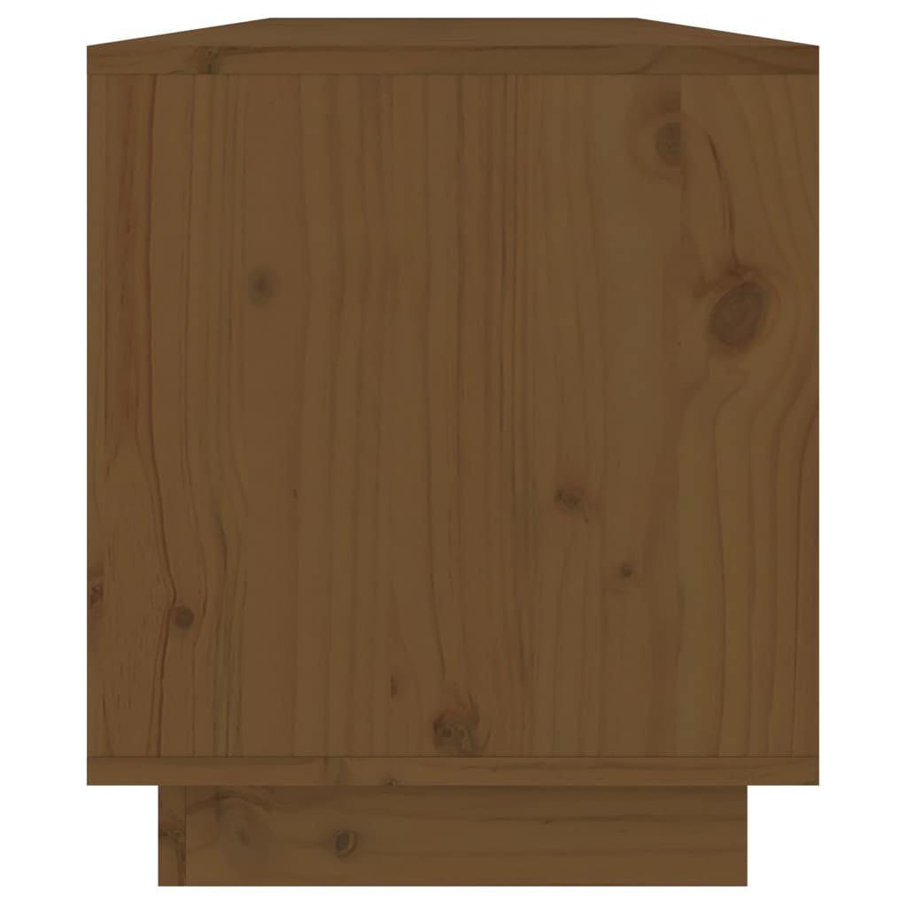 Tv-Meubel 110,5X34X40 Cm Massief Grenenhout Honingbruin