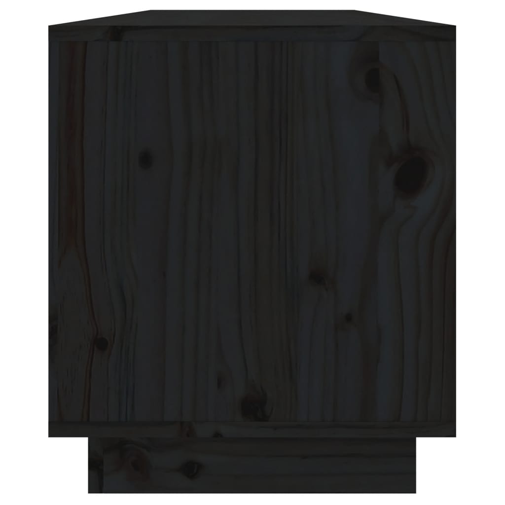 Tv-Meubel 110,5X34X40 Cm Massief Grenenhout Zwart