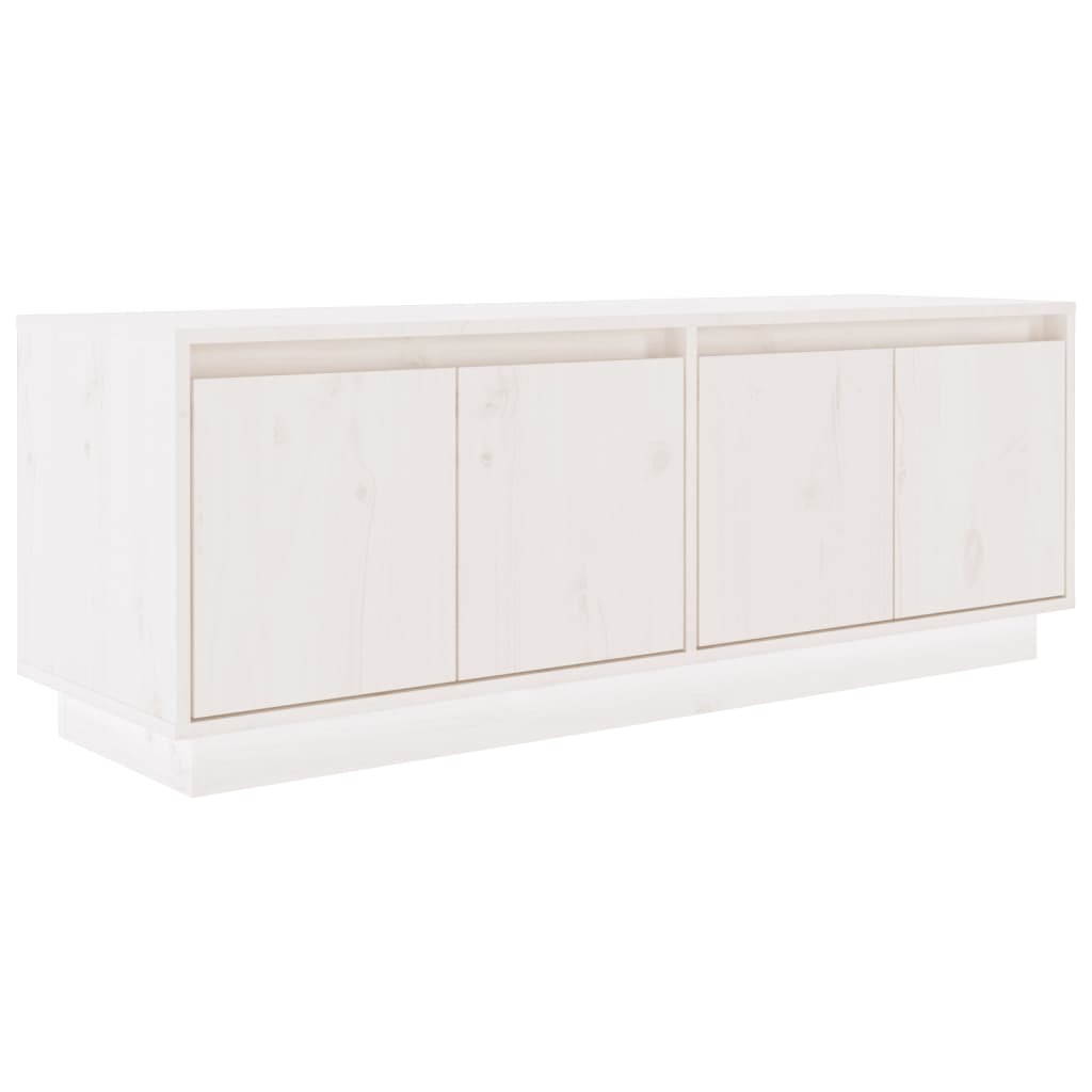 Tv-Meubel 110X34X40 Cm Massief Grenenhout Wit