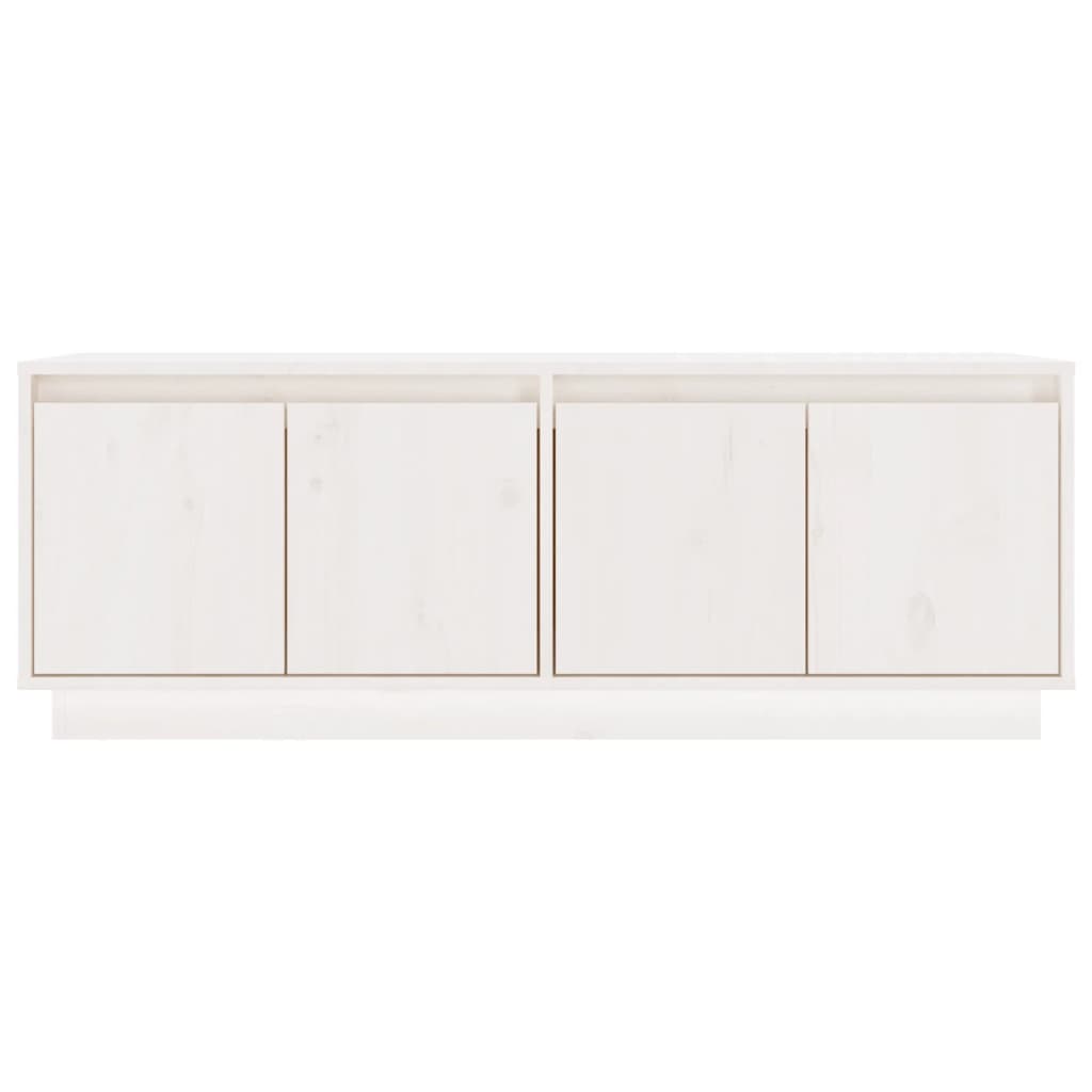 Tv-Meubel 110X34X40 Cm Massief Grenenhout Wit
