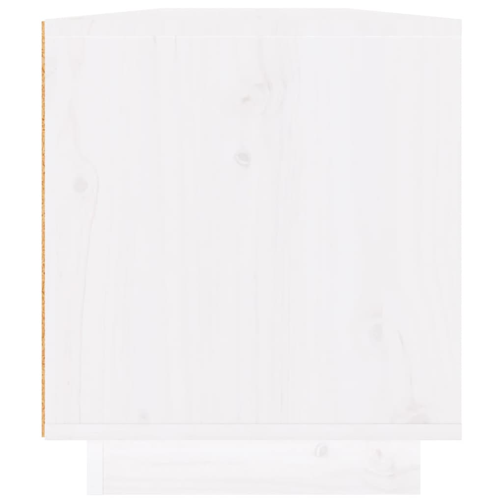 Tv-Meubel 110X34X40 Cm Massief Grenenhout Wit