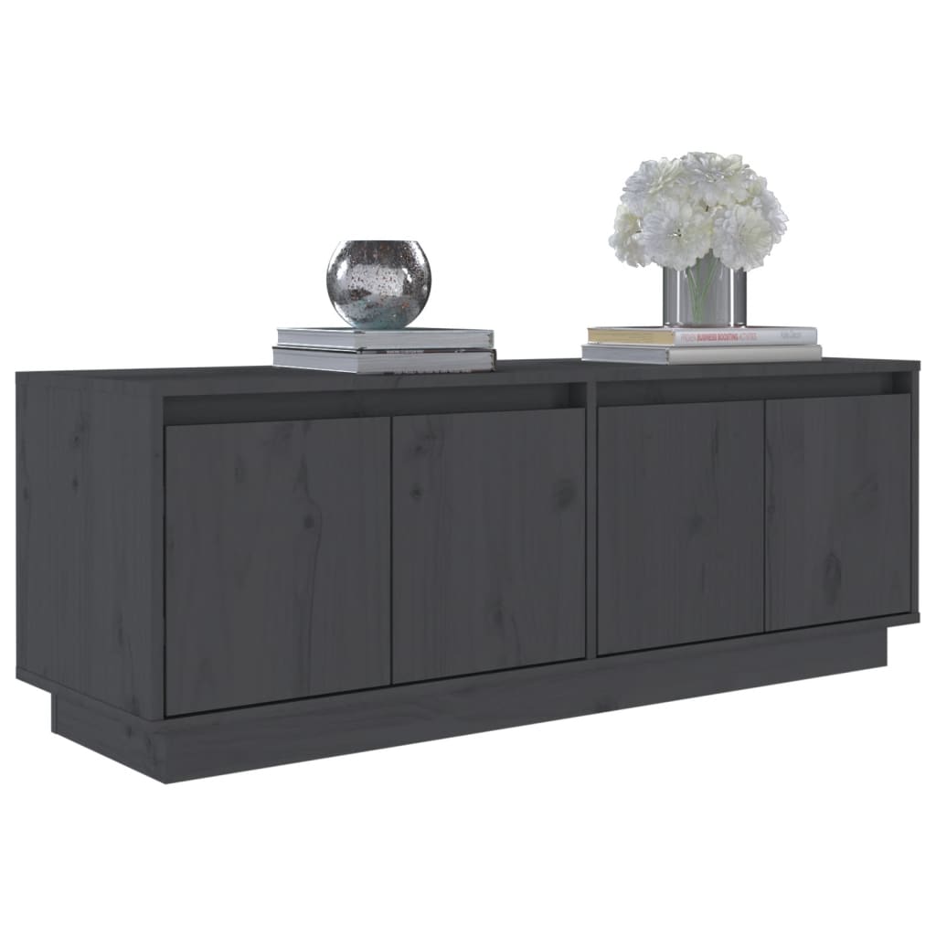 Tv-Meubel 110X34X40 Cm Massief Grenenhout Grijs