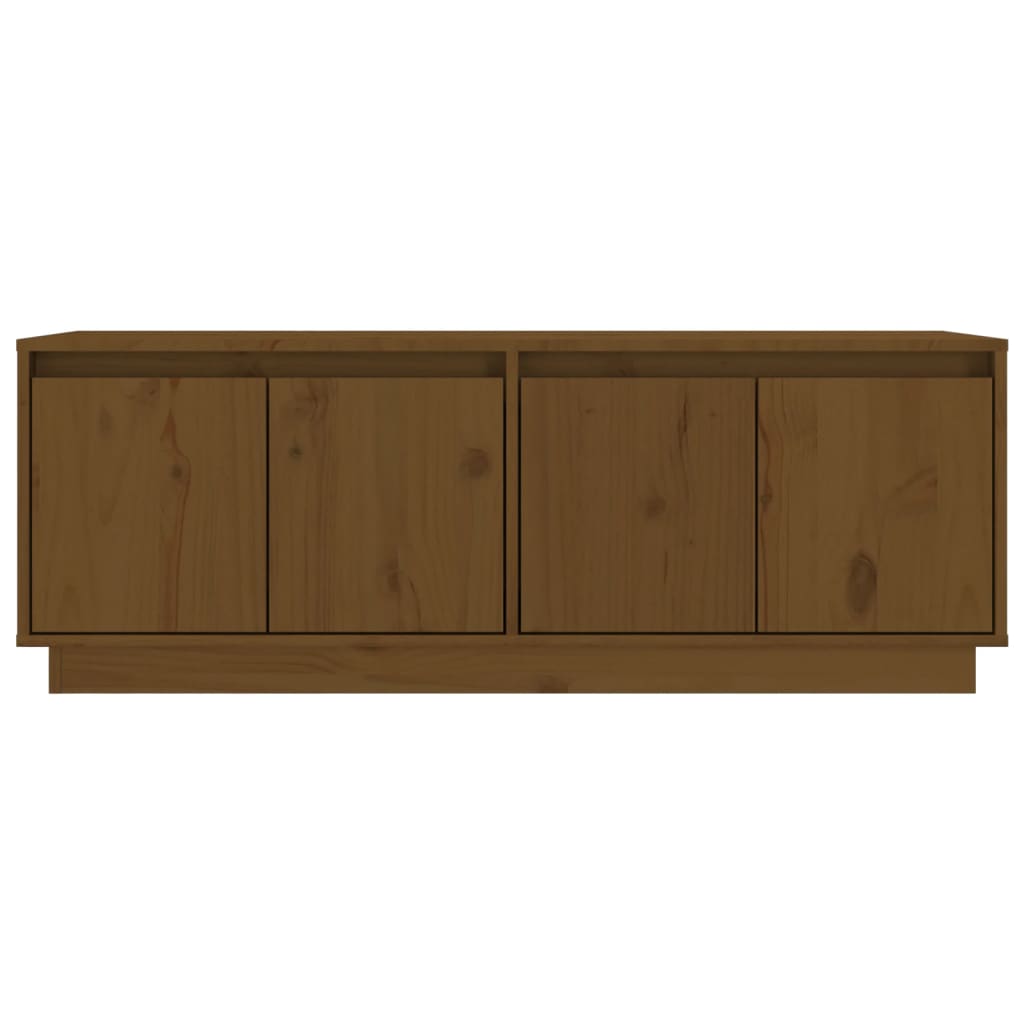 Tv-Meubel 110X34X40 Cm Massief Grenenhout Honingbruin
