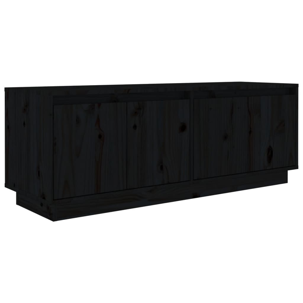 Tv-Meubel 110X34X40 Cm Massief Grenenhout Zwart