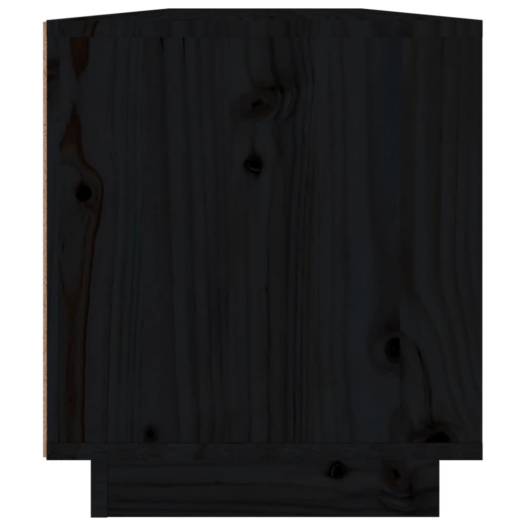 Tv-Meubel 110X34X40 Cm Massief Grenenhout Zwart