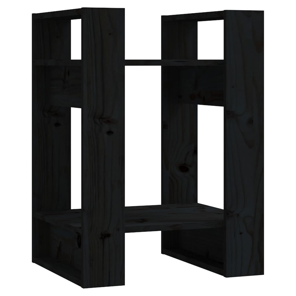 Boekenkast/Kamerscherm 41X35X57 Cm Massief Grenenhout Zwart