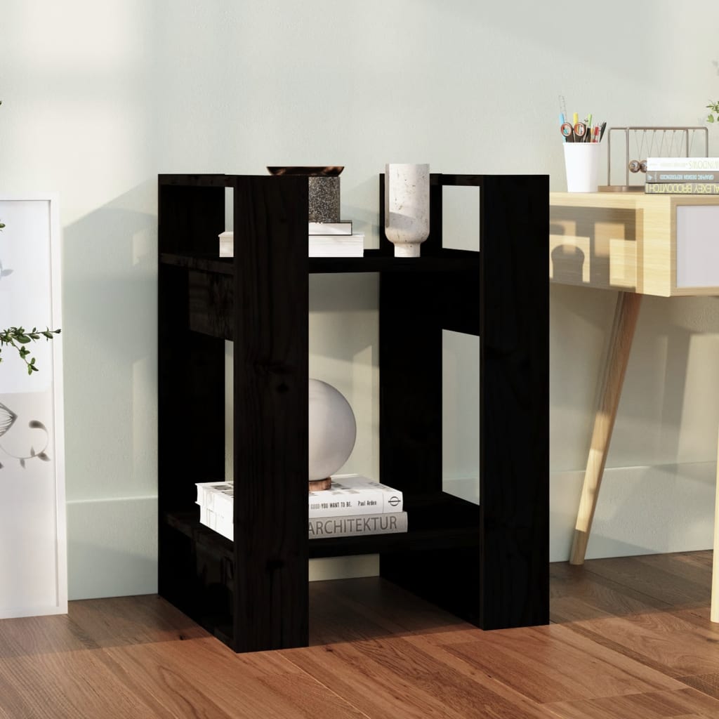 Boekenkast/Kamerscherm 41X35X57 Cm Massief Grenenhout Zwart
