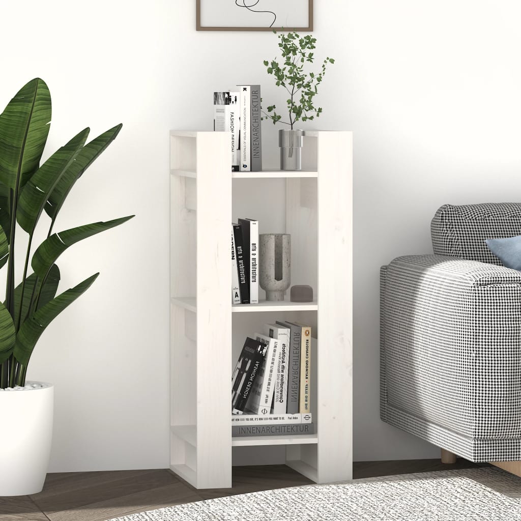 Boekenkast/Kamerscherm 41X35X91 Cm Massief Grenenhout Wit