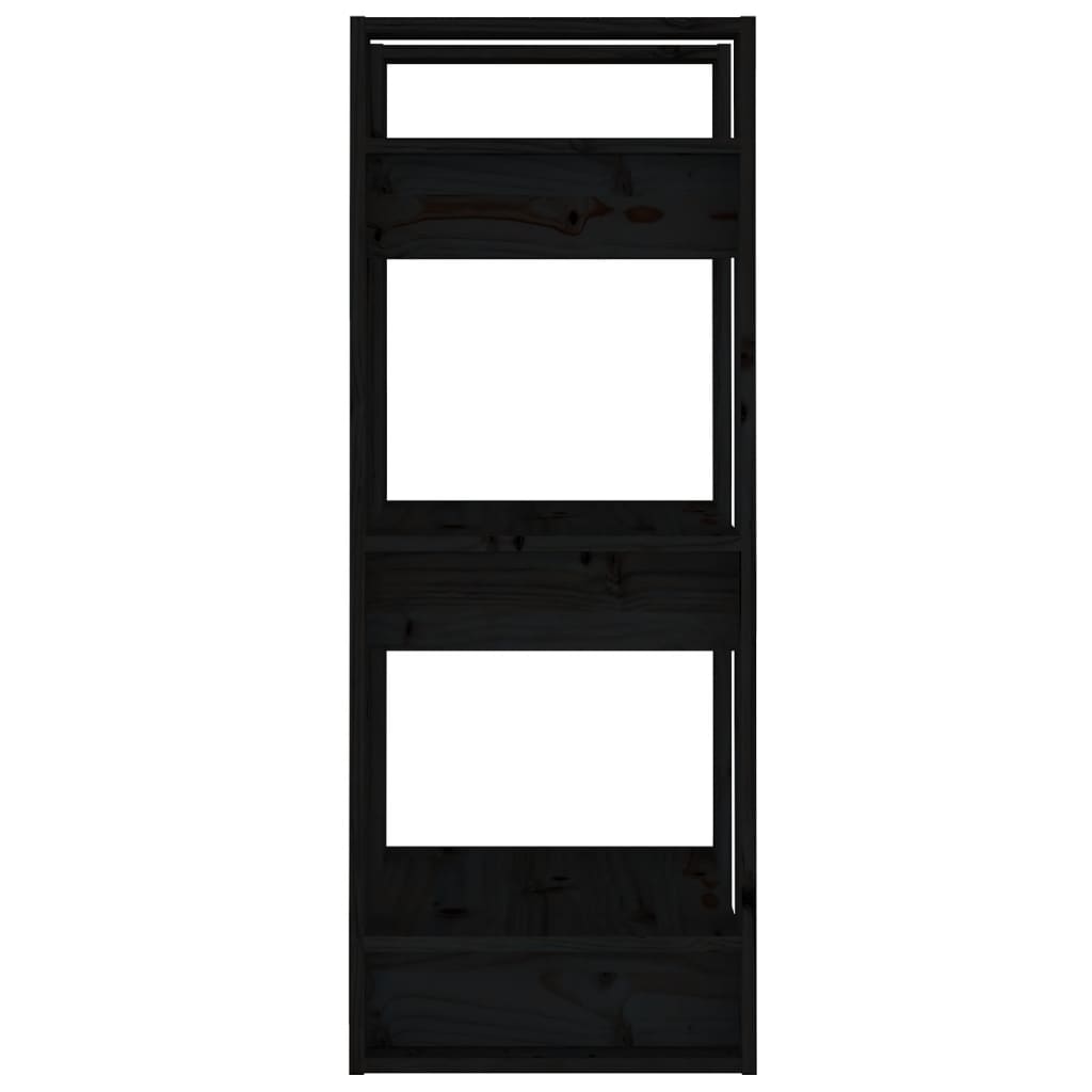 Boekenkast/Kamerscherm 41X35X91 Cm Massief Grenenhout Zwart