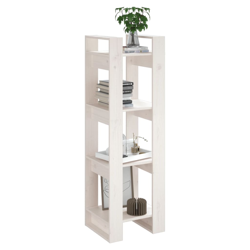 Boekenkast/Kamerscherm 41X35X125 Cm Massief Grenenhout Wit