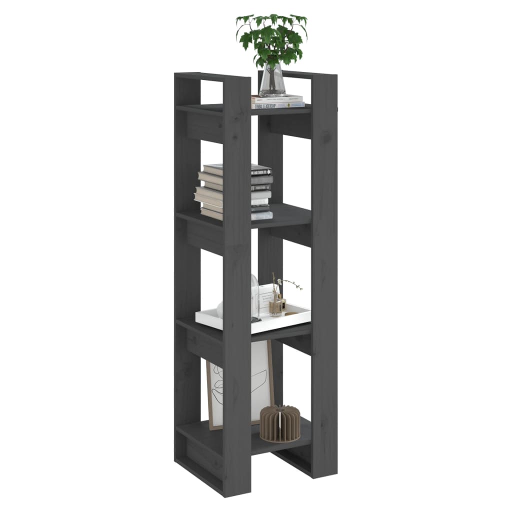 Boekenkast/Kamerscherm 41X35X125 Cm Massief Grenenhout Grijs