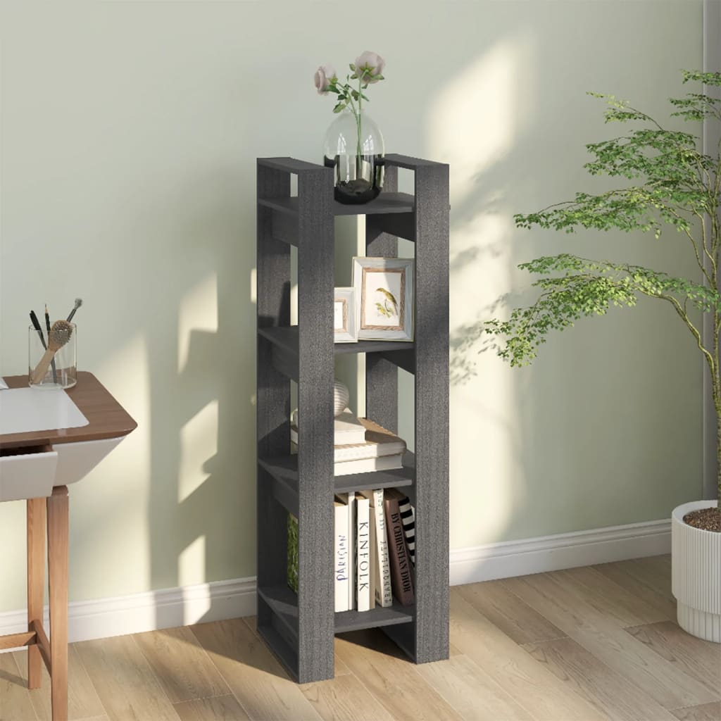Boekenkast/Kamerscherm 41X35X125 Cm Massief Grenenhout Grijs