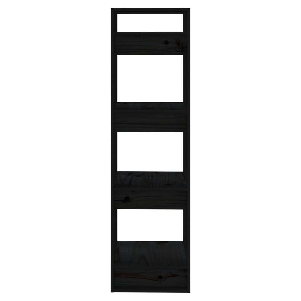 Boekenkast/Kamerscherm 41X35X125 Cm Massief Grenenhout Zwart