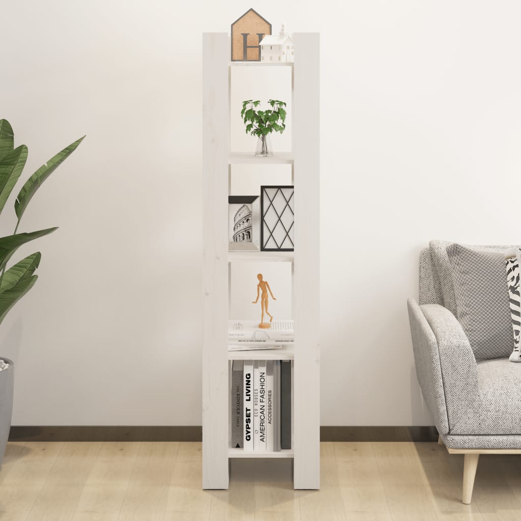Boekenkast/Kamerscherm 41X35X160 Cm Massief Grenenhout Wit