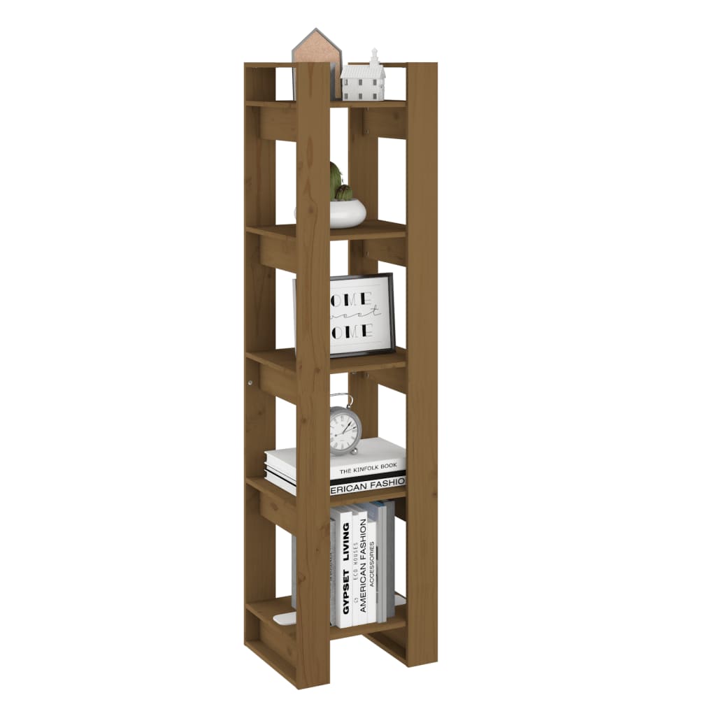 Boekenkast/Kamerscherm 41X35X160 Cm Grenenhout Honingbruin