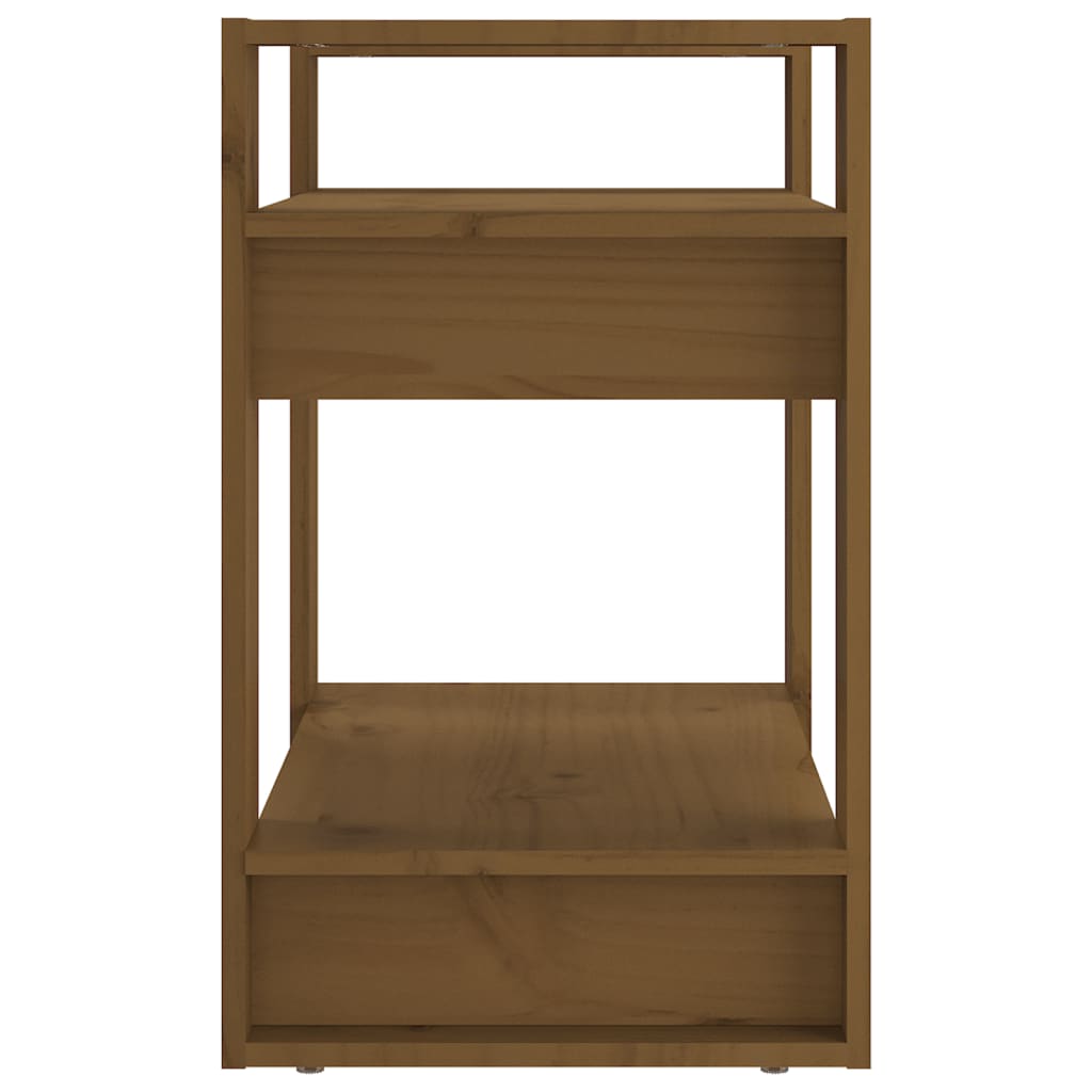 Boekenkast/Kamerscherm 60X35X57 Cm Massief Hout Honingbruin