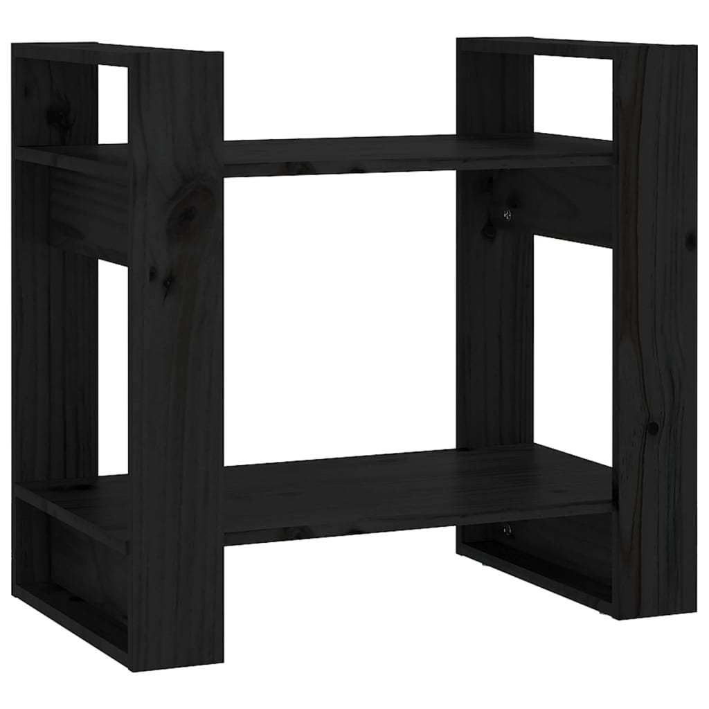 Boekenkast/Kamerscherm 60X35X57 Cm Massief Grenenhout Zwart