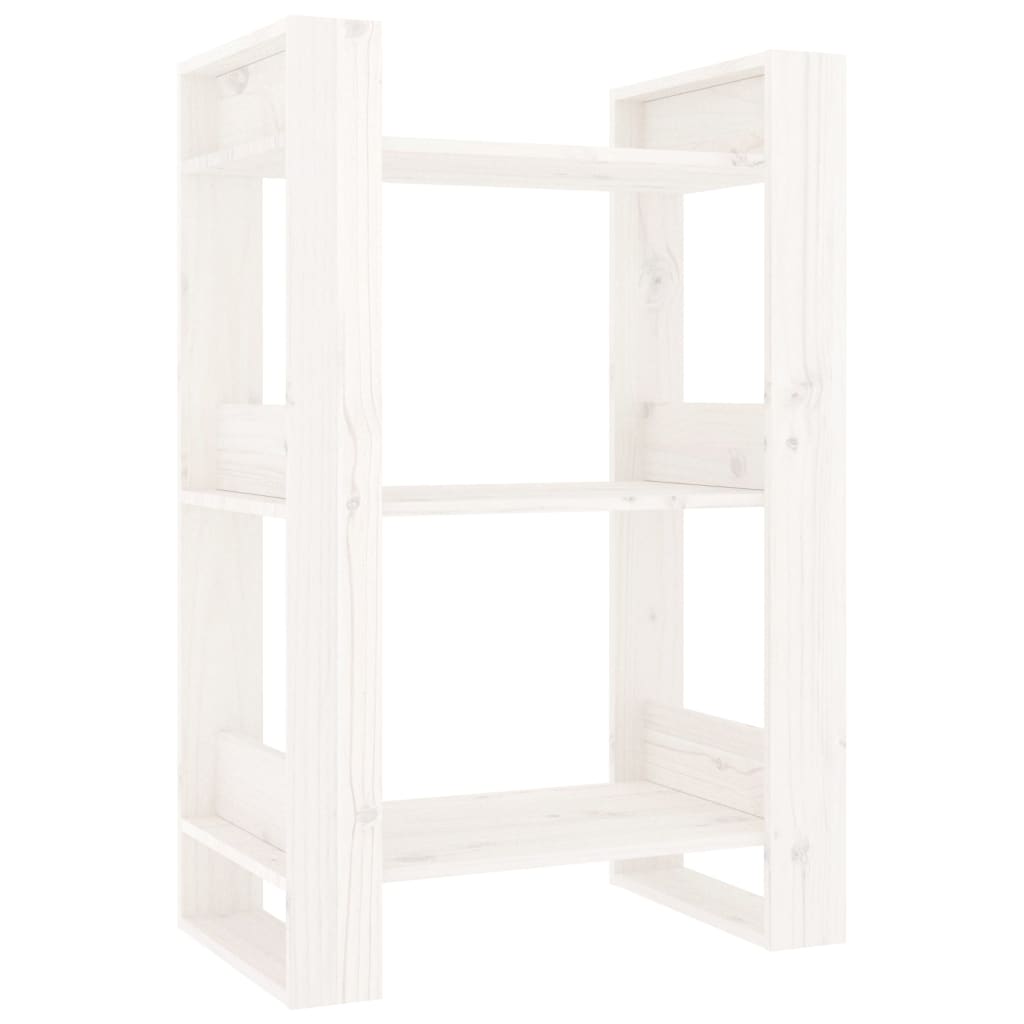 Boekenkast/Kamerscherm 60X35X91 Cm Massief Grenenhout Wit
