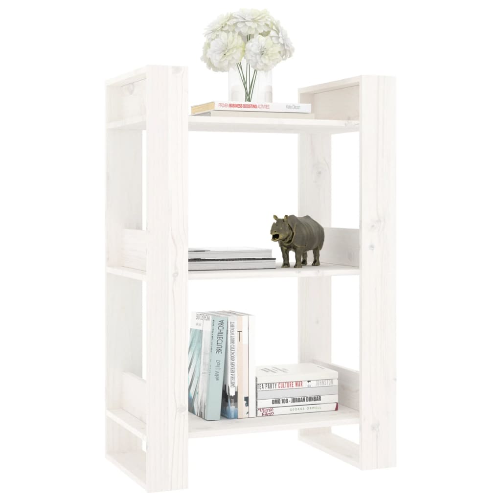 Boekenkast/Kamerscherm 60X35X91 Cm Massief Grenenhout Wit