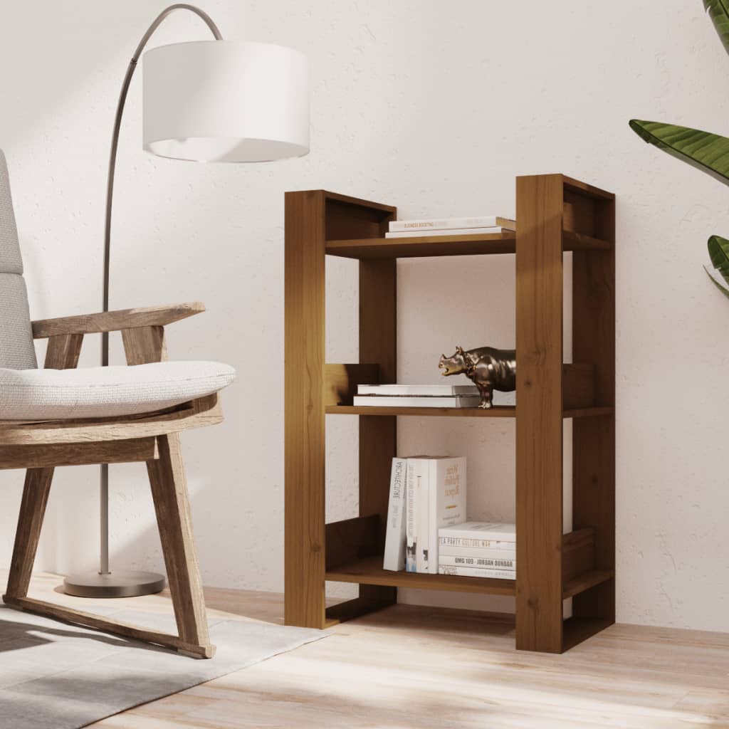 Boekenkast/Kamerscherm 60X35X91 Cm Massief Hout Honingbruin